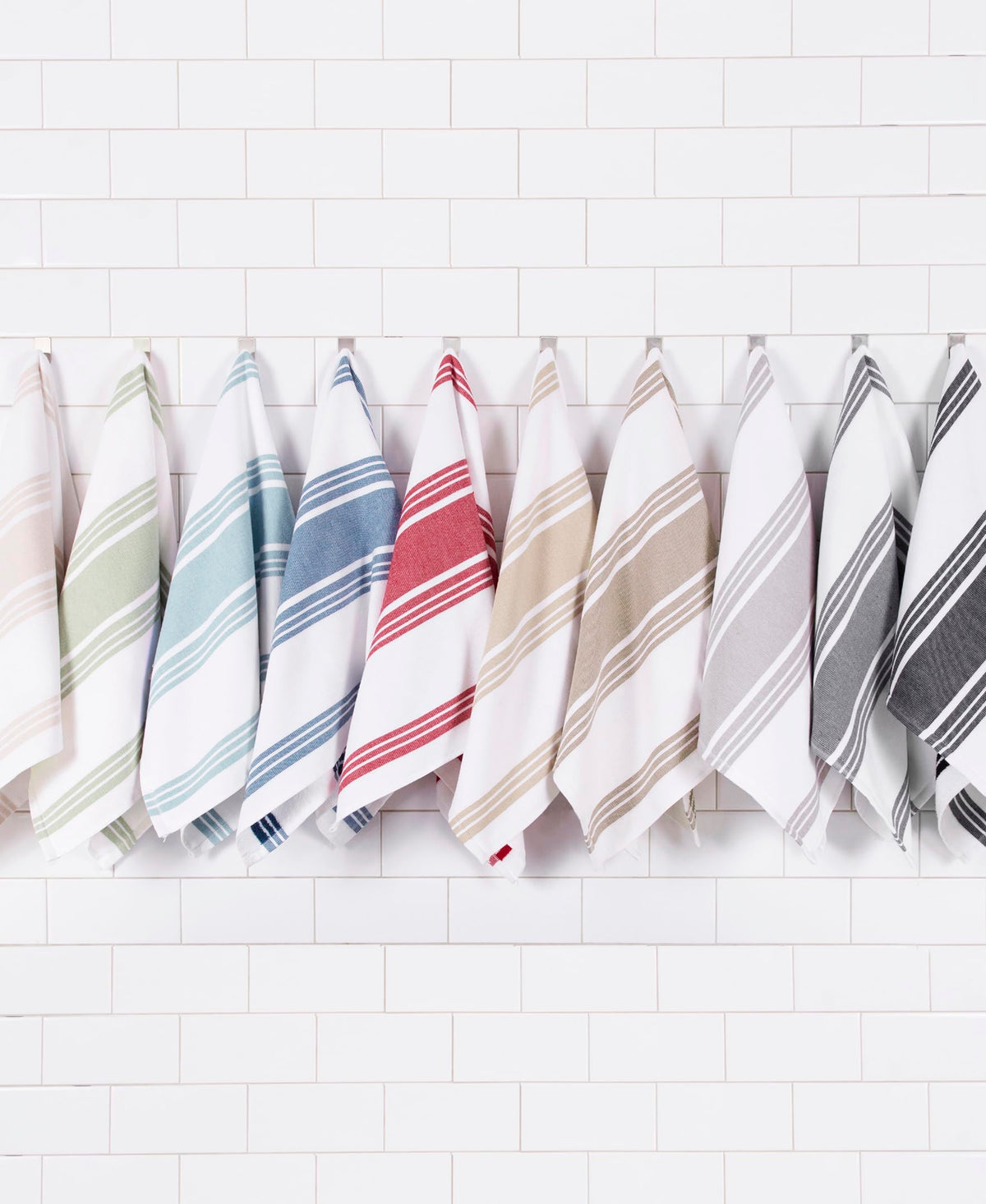 All-Clad pewter towels add color while coordinating with cookware