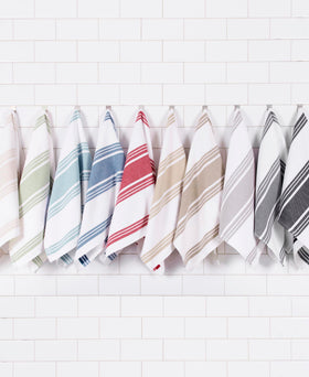 All-Clad pewter towels add color while coordinating with cookware