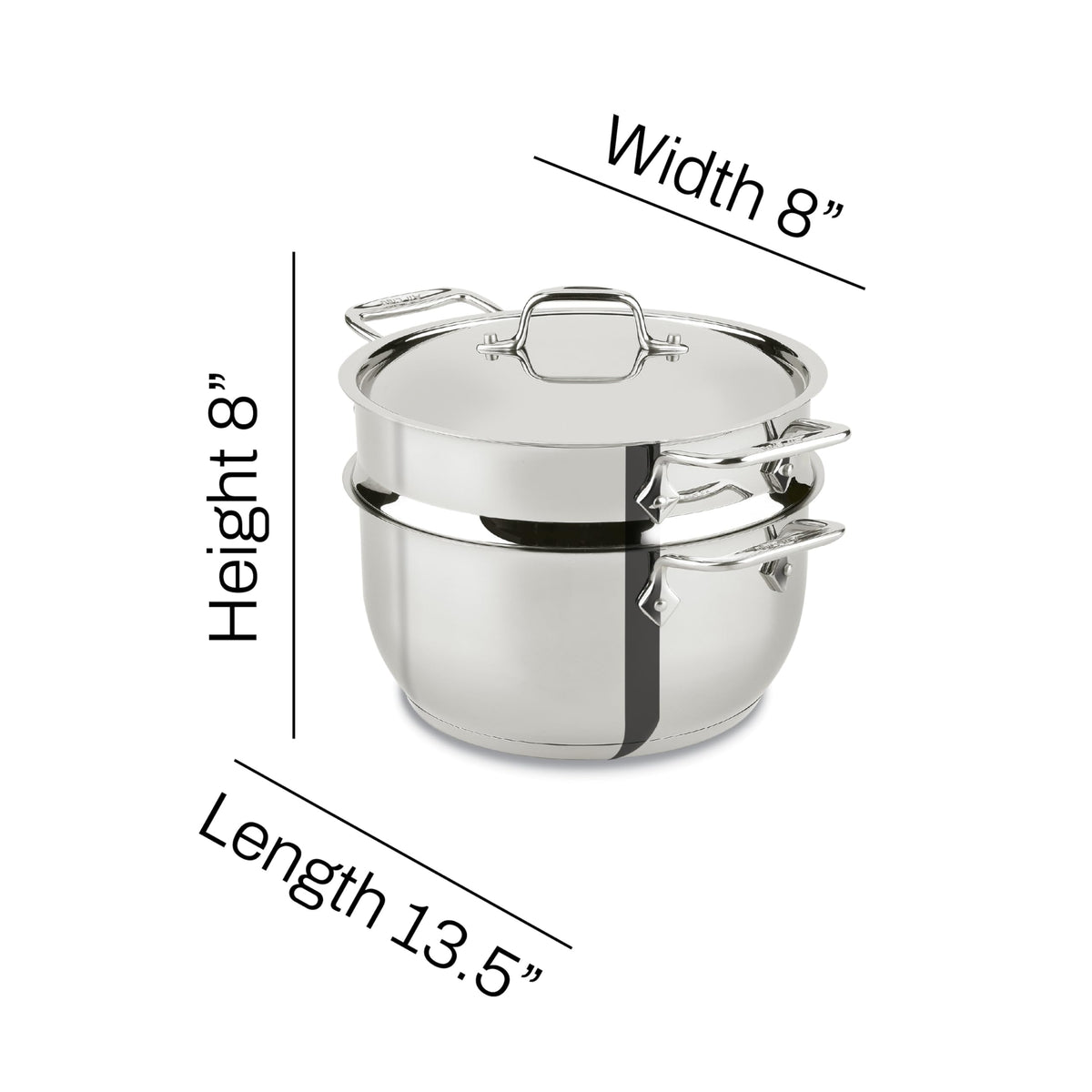 All-Clad E414S564 5-quart capacity suits vegetables and seafood.
