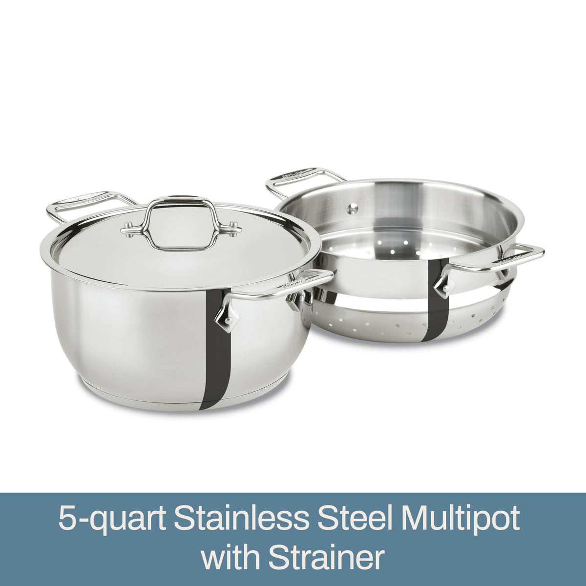 All-Clad E414S564 perforated insert for efficient steam circulation.