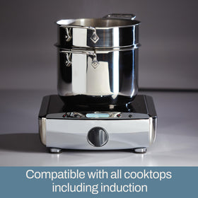 All-Clad E414S564 oven safe up to 600°F for versatile cooking.