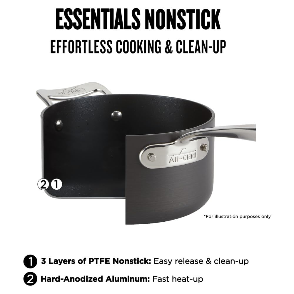 All-Clad Essentials 4-quart sauce pan with lid for soups