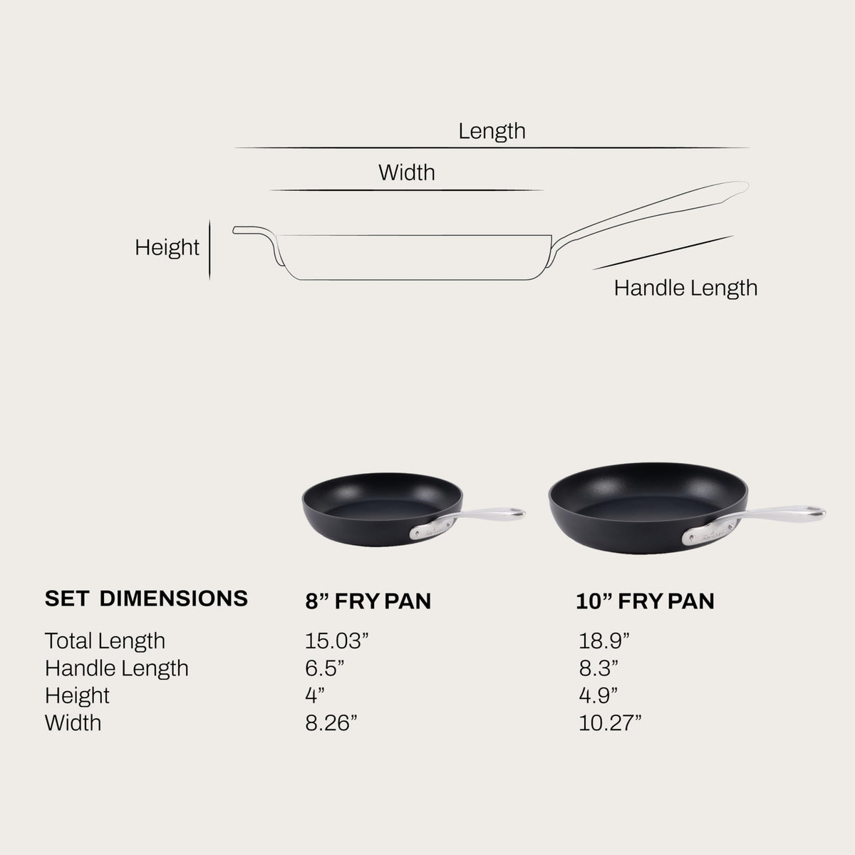 All-Clad HA1 10-inch fry pan ideal for searing larger portions.