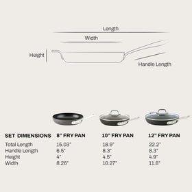 All-Clad HA1 12-inch fry pan with lid for large portions and family meals.