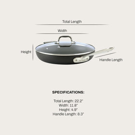 All-Clad HA1 12in induction base ensures even heat across the cooktop