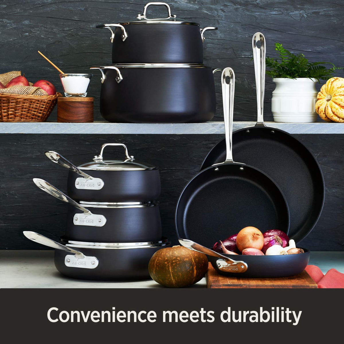 All-Clad HA1 12-inch fry pan lid in glass for quick visual checks