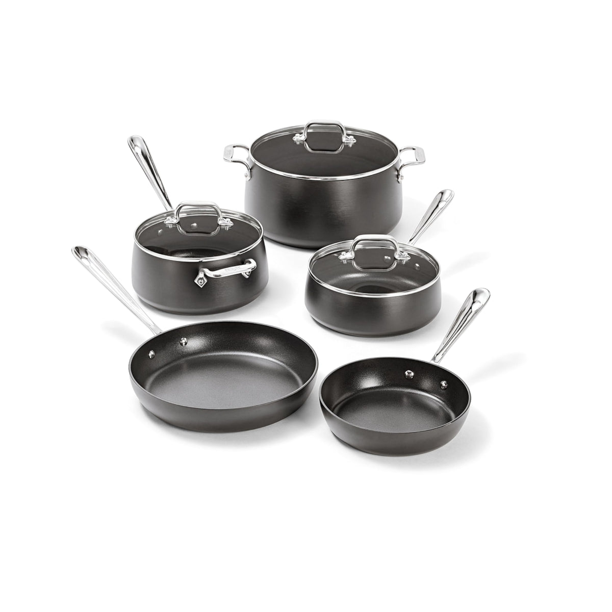 All-Clad HA1 8-inch fry pan with easy-release nonstick for quick cooking.
