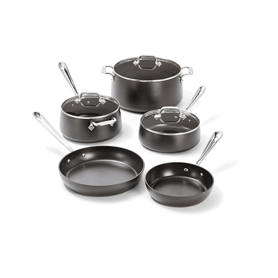 All-Clad HA1 8-inch fry pan with easy-release nonstick for quick cooking.
