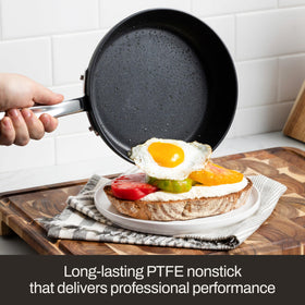 All-Clad HA1 Expert griddle pan eggs cooking with release.