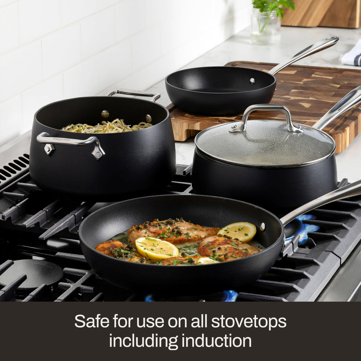 Close-up of All-Clad HA1 Expert nonstick surface showing durable coating.