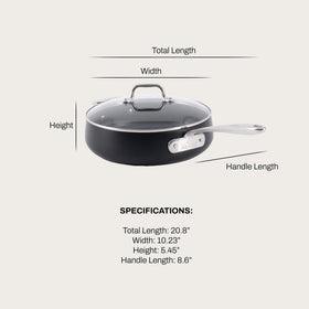 HA1 Expert hard anodized surface for easy browning and cleanup.
