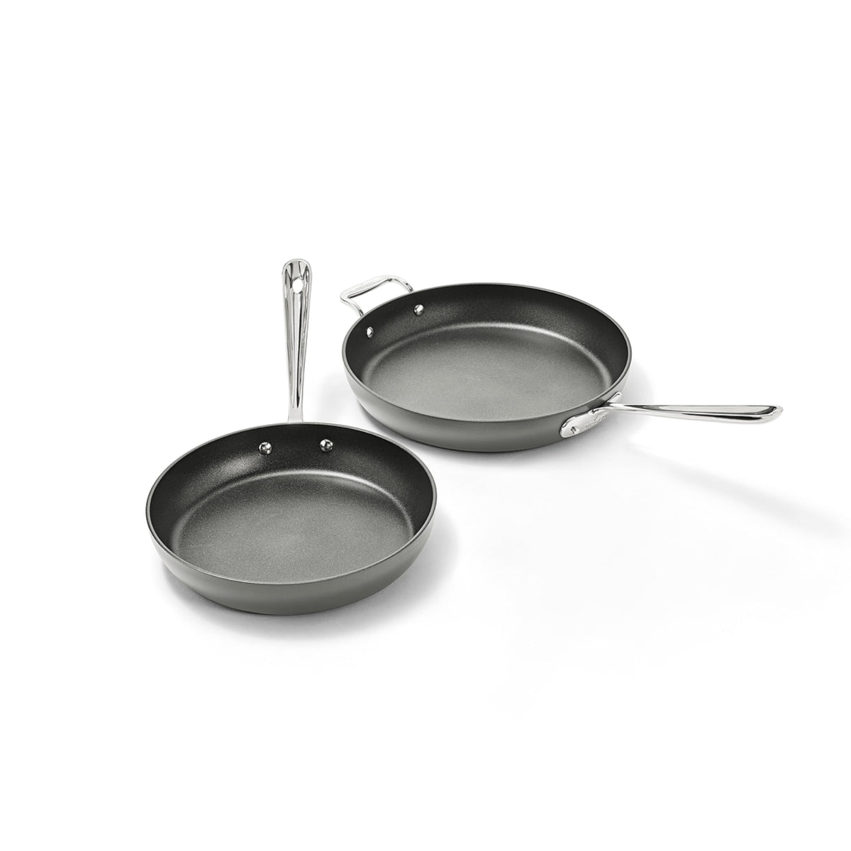 All-Clad HA1 10-inch fry pan side view showing even heat for browning.