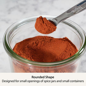 All-Clad tablespoon spoon glides into jars for quick scooping