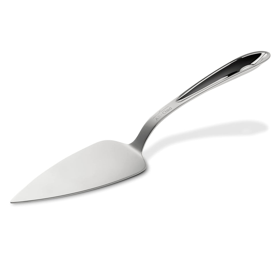 All-Clad pie server with wide base and edges for easy slicing.