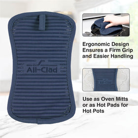 All-Clad indigo pot holder hanging loop for easy storage