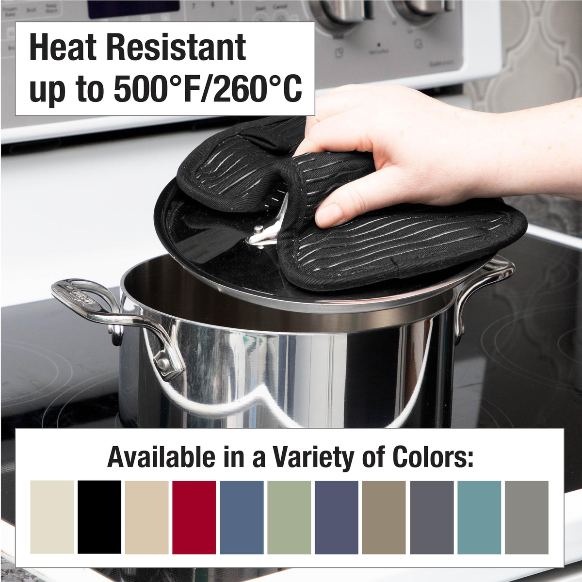 All-Clad 2-pack pot holders offer practical coverage for busy kitchens.
