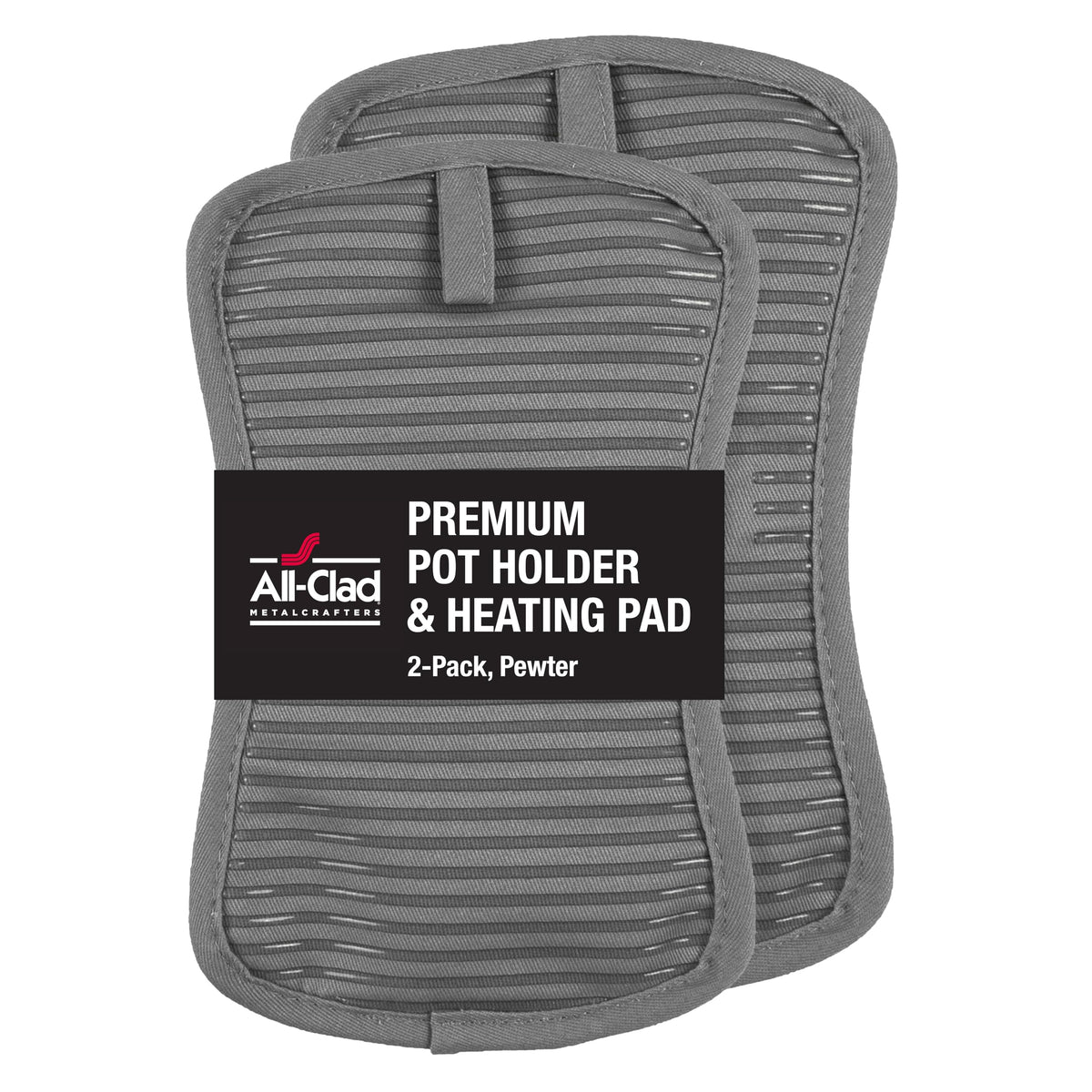 All-Clad premium pot holder heat resistant up to 500F for safe pot handling.