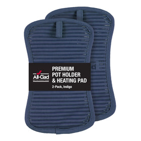 All-Clad premium pot holder indigo 2-pack offers heat protection up to 500°F
