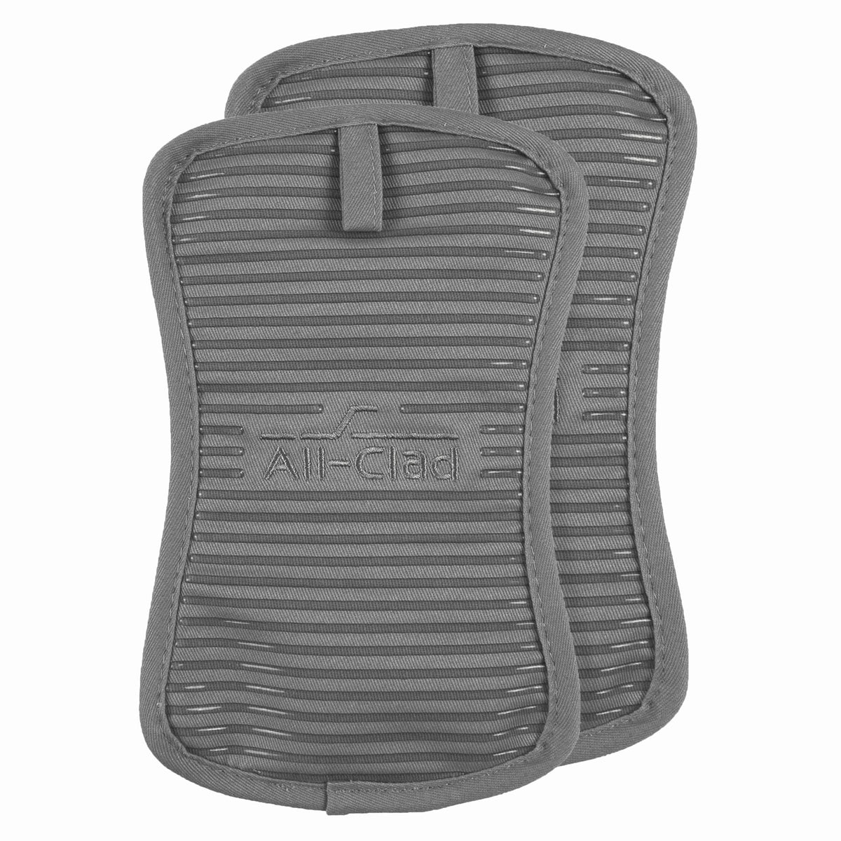 All-Clad premium pot holder silicone grip provides secure non-slip handling.