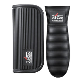 All-Clad silicone grip set on an ergonomic handle for secure, comfortable cooking