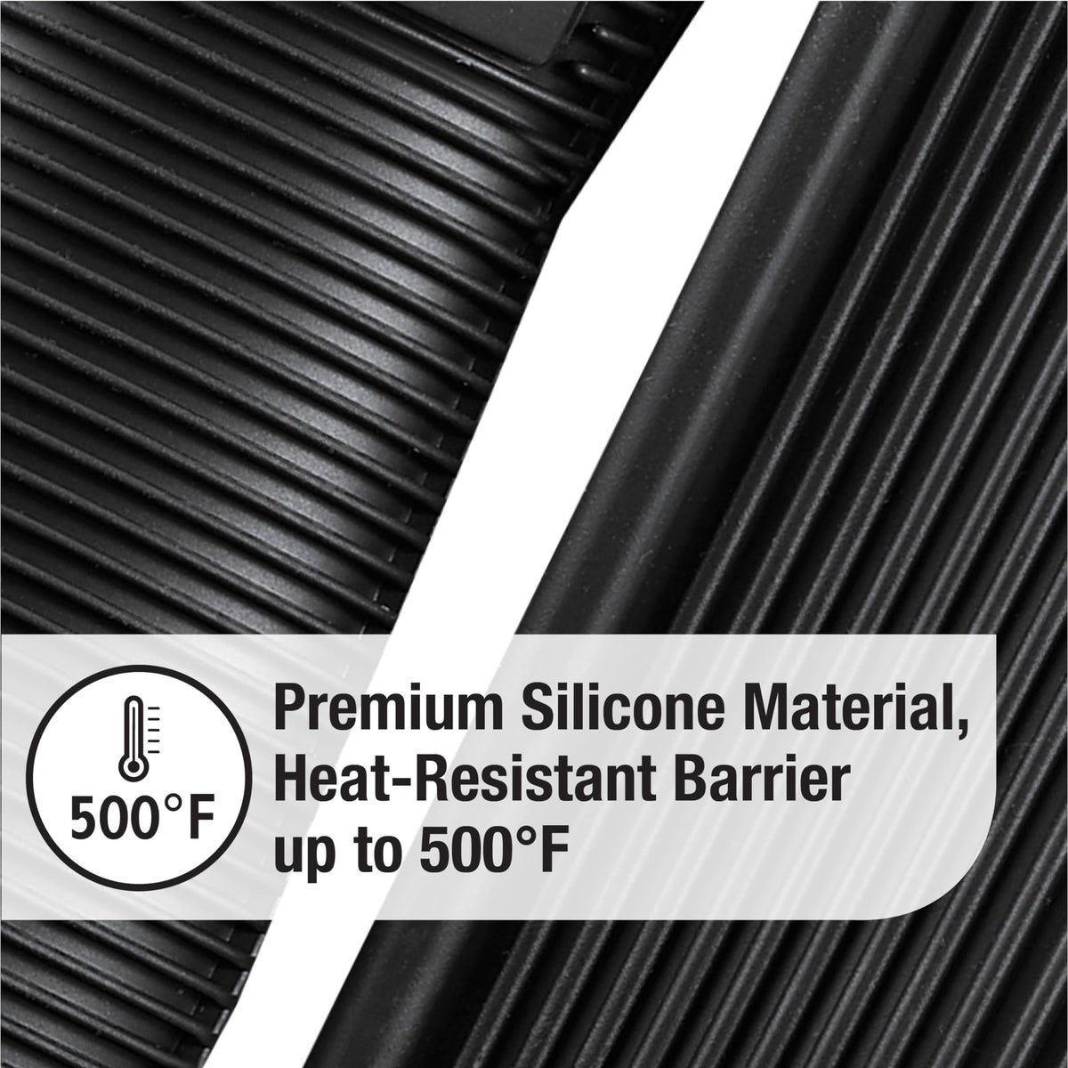 All-Clad silicone grip set ribbed texture close-up for non-slip control