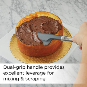 All-Clad tools with brushed stainless steel handles for strong leverage