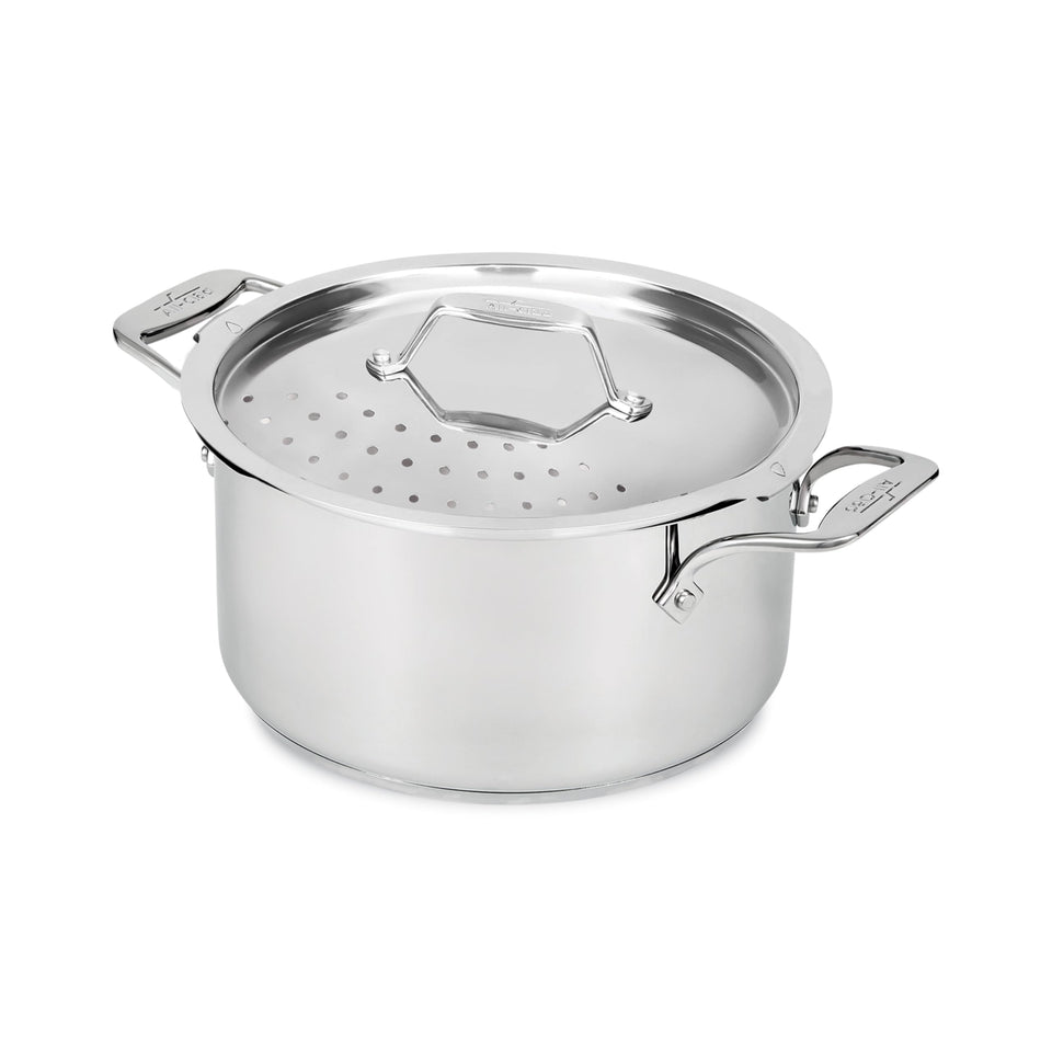 All-Clad Simply Strain 6-Quart Multipot with built-in straining lid for easy draining
