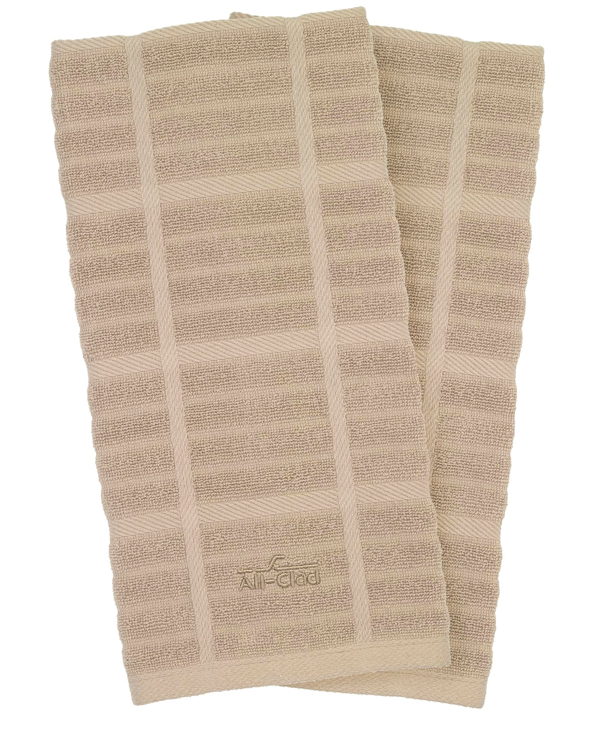 All-Clad towels absorb moisture quickly, ideal for drying dishes and glassware.