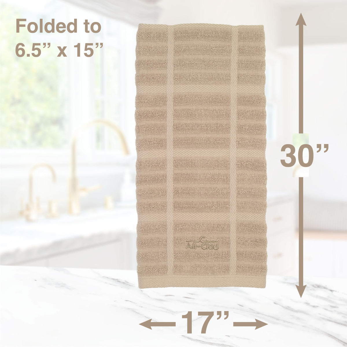 Soft texture and large size help wipe counters and spills efficiently.