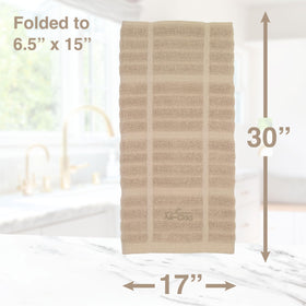 Soft texture and large size help wipe counters and spills efficiently.