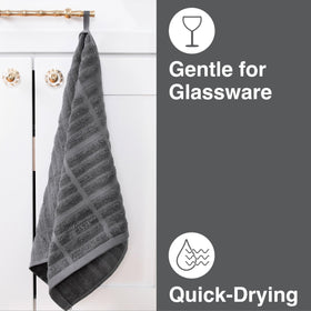 All-Clad Solid Kitchen Towels dry dishes and wipe counters with minimal lint.