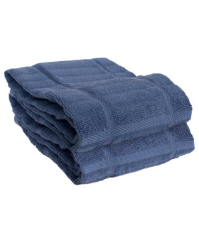 All-Clad Solid Kitchen Towels Indigo pair, highly absorbent for quick drying tasks