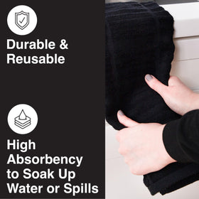 Large 17x30 size provides ample coverage for pans and counters.