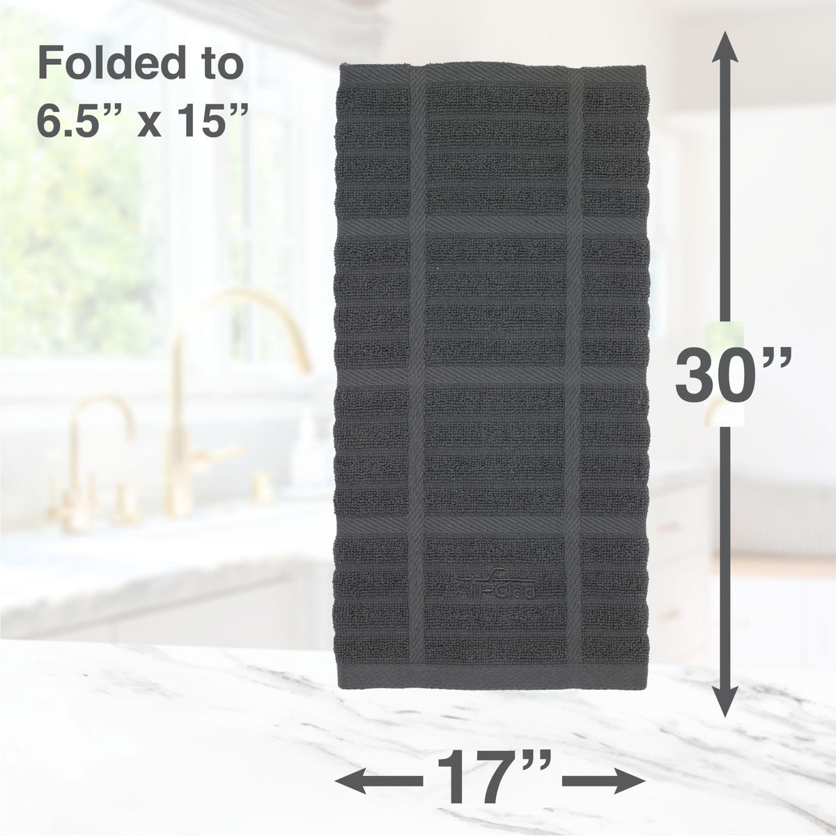All-Clad Solid Kitchen Towels are machine washable for easy upkeep.