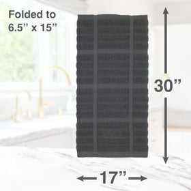All-Clad Solid Kitchen Towels are machine washable for easy upkeep.