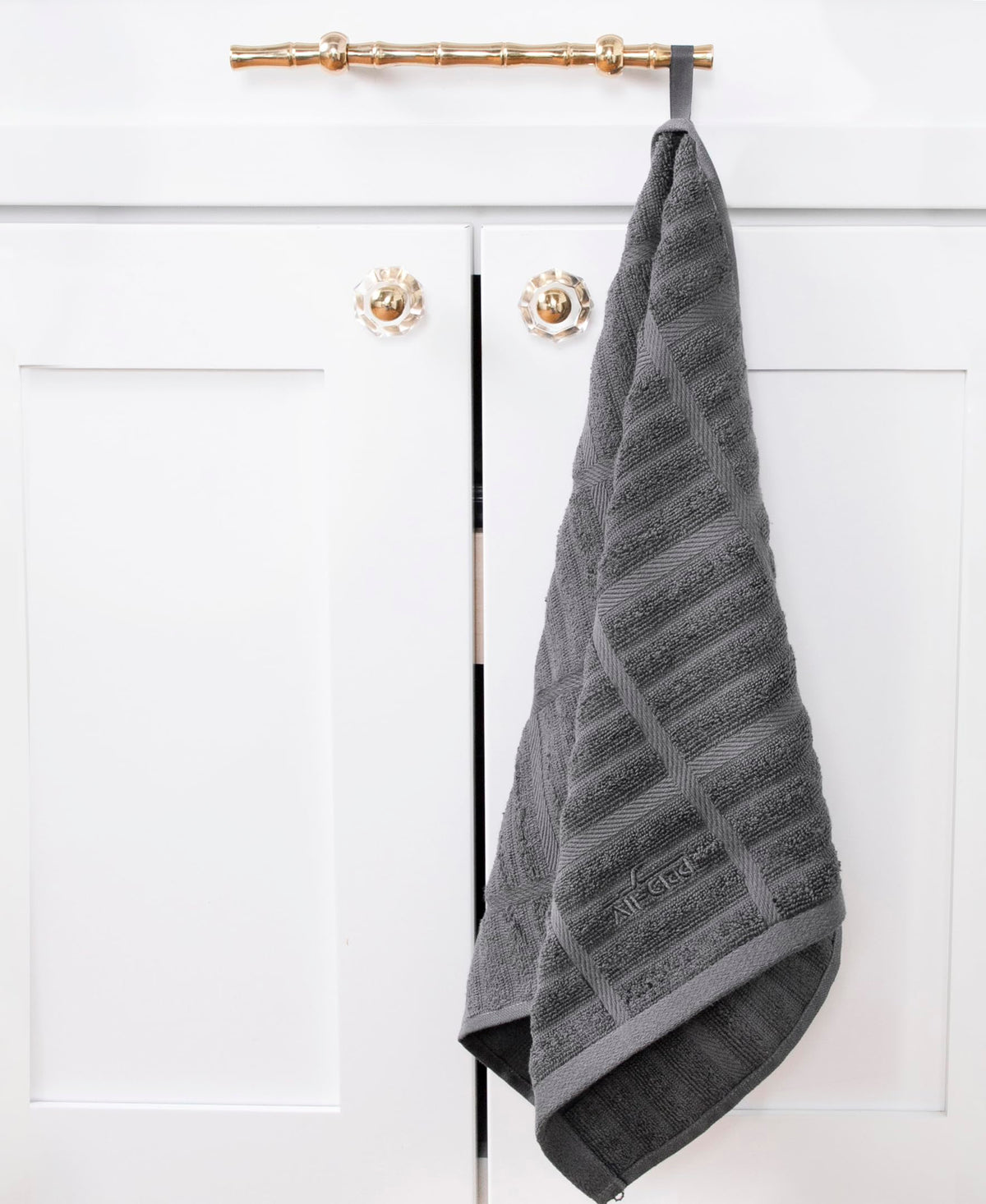 All-Clad Solid Kitchen Towels offer a soft texture gentle on glassware and surfaces.