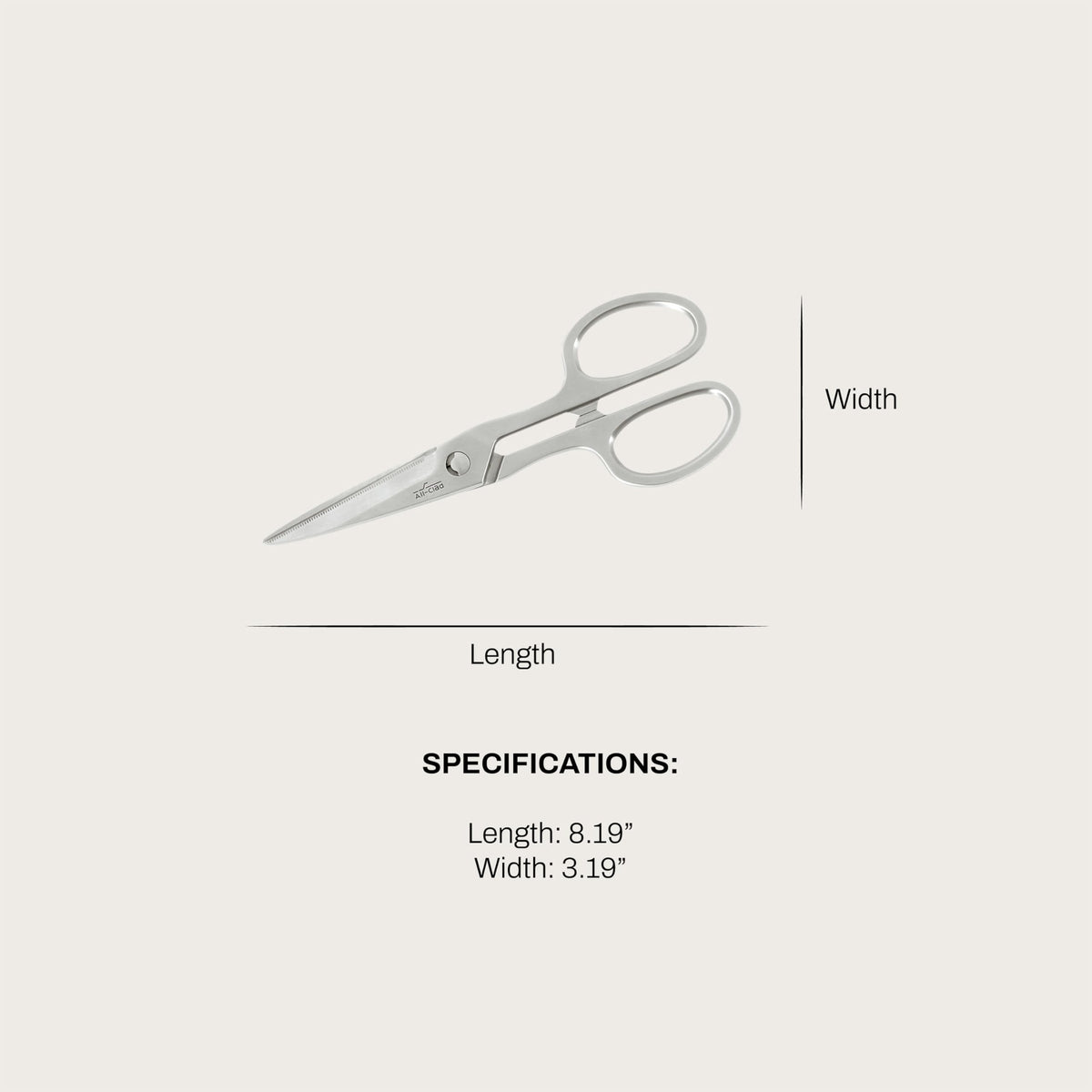 All-Clad kitchen shears ergonomic grip for comfortable extended prep use.