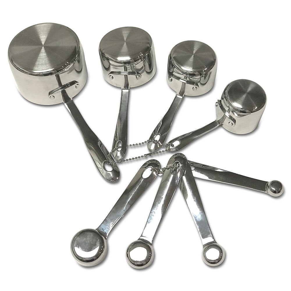All-Clad measuring cups in 1/4 cup ready for accurate ingredient portions