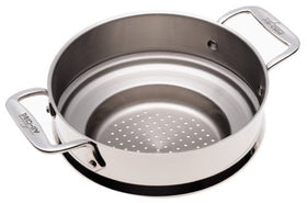 All-Clad stainless-steel steamer finish shines during daily kitchen use