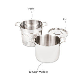All-Clad stockpot works on induction and is oven safe.