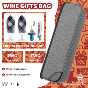 ALLCAMP Wine Bag features stainless steel corkscrew for effortless opening.