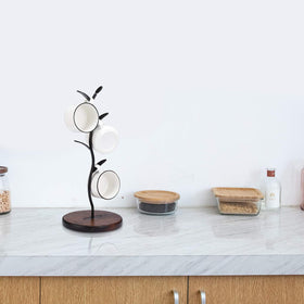 ALLCENER Versatile stand doubles as jewelry organizer when mugs are stored away.