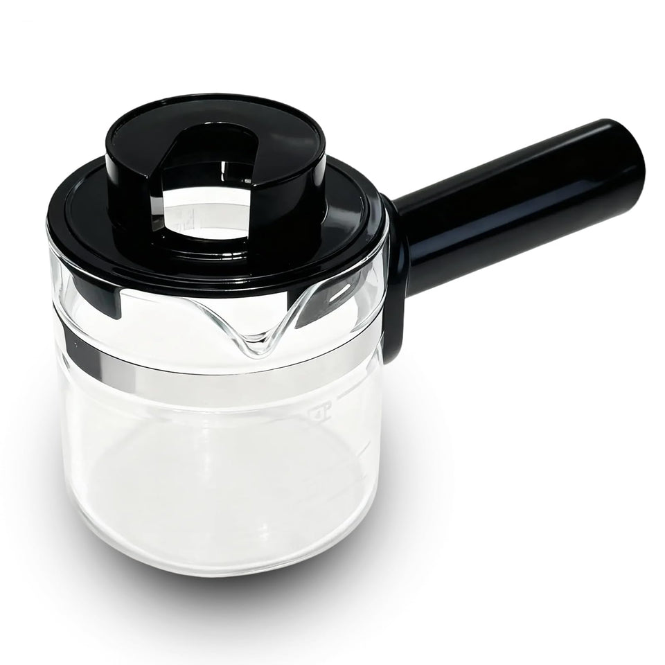 ALLCUP 4-cup espresso carafe shows clear glass with reliable capacity for daily use.