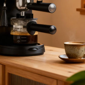 ALLCUP espresso carafe with removable lid facilitates easy use and cleaning.