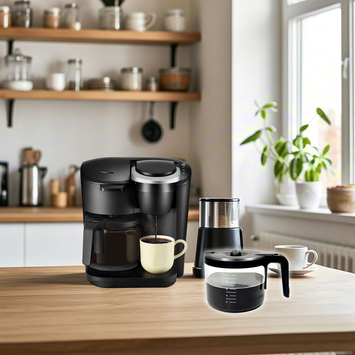 ALLCUP K-Duo Essentials compatible carafe fits Keurig machines for easy replacement.