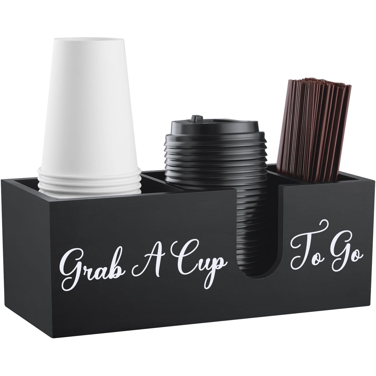 ALELION coffee cup holder on a countertop organizing cups and lids for quick mornings.