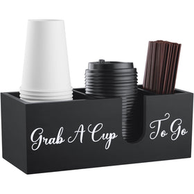 ALELION coffee cup holder on a countertop organizing cups and lids for quick mornings.