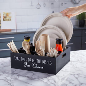 ALELION silverware caddy showcases 6 compartments for easy access.