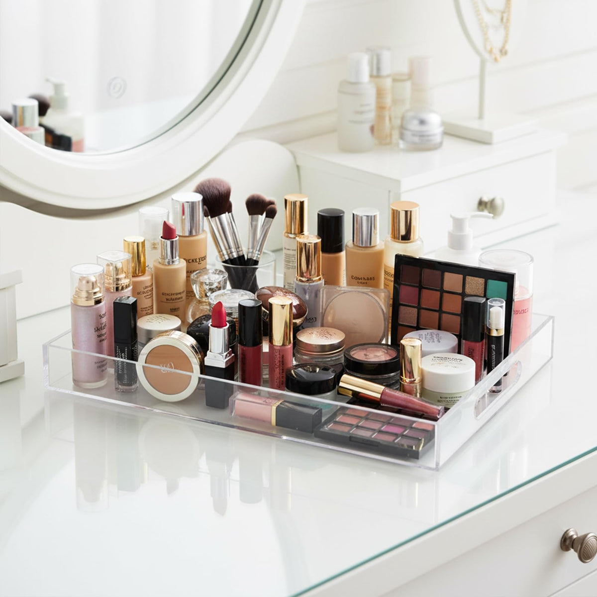 Allhercom multiuse tray for vanity or coffee table organization.