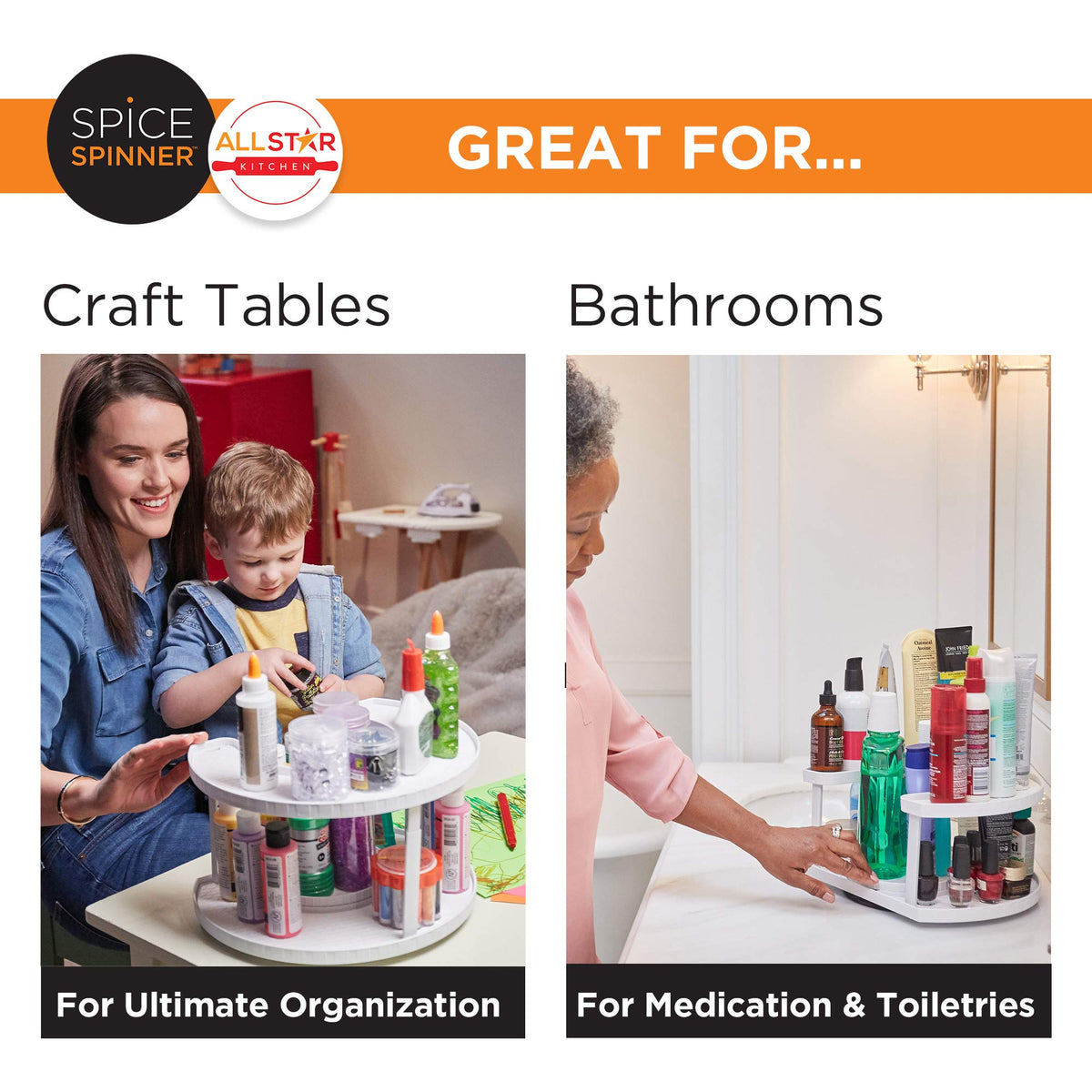 Allstar Innovations Spice Spinner kitchen use keeps spices reachable on counters.